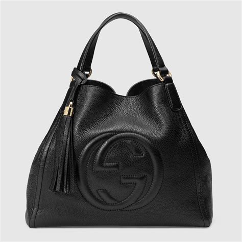 black gucci bucket bag|Gucci black leather bucket bag.